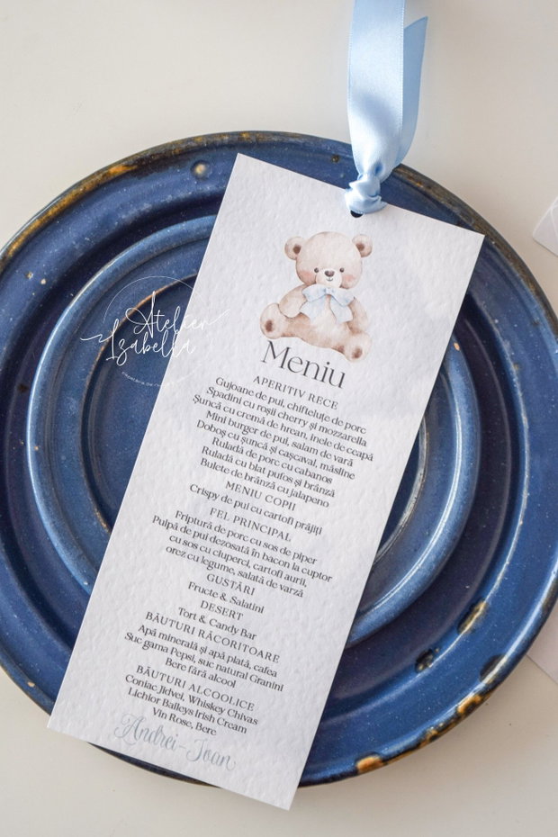 Meniu individual Botez - Teddy Bear