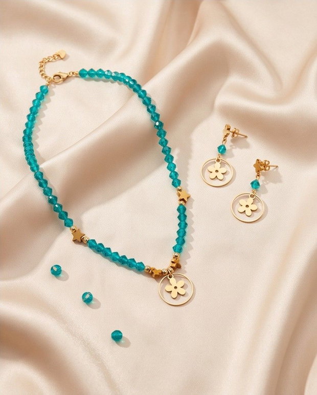 Set Colier și Cercei - Turquoise Reflections