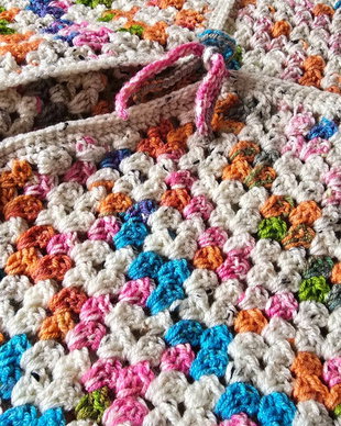 Cardigan Granny Square Multicolor  Oversized, model unicat handmade