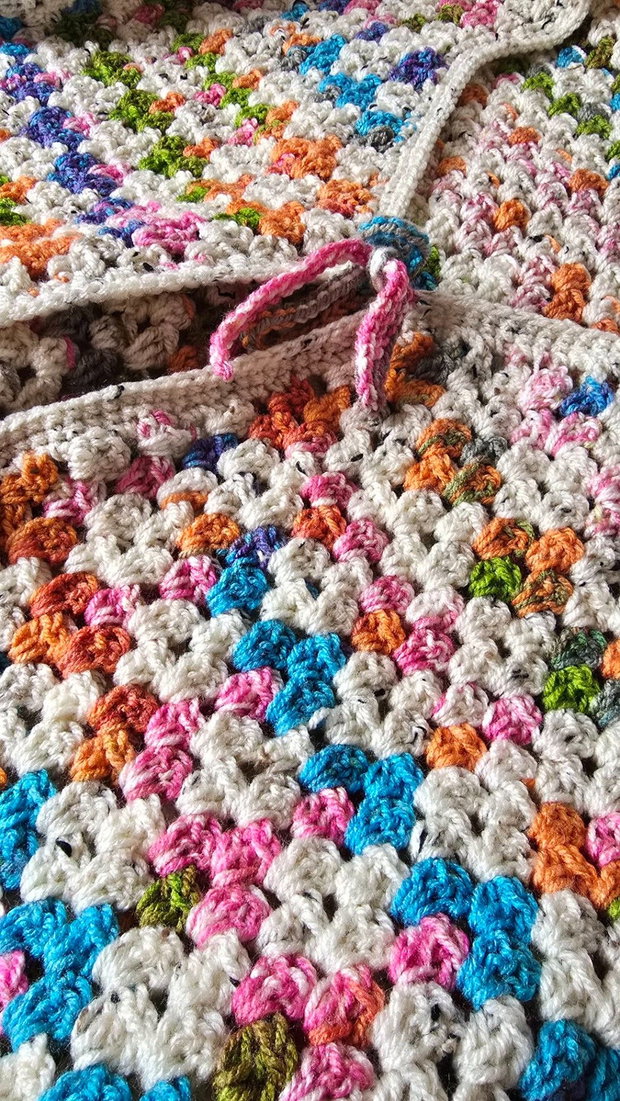 Cardigan Granny Square Multicolor Oversized, model unicat handmade
