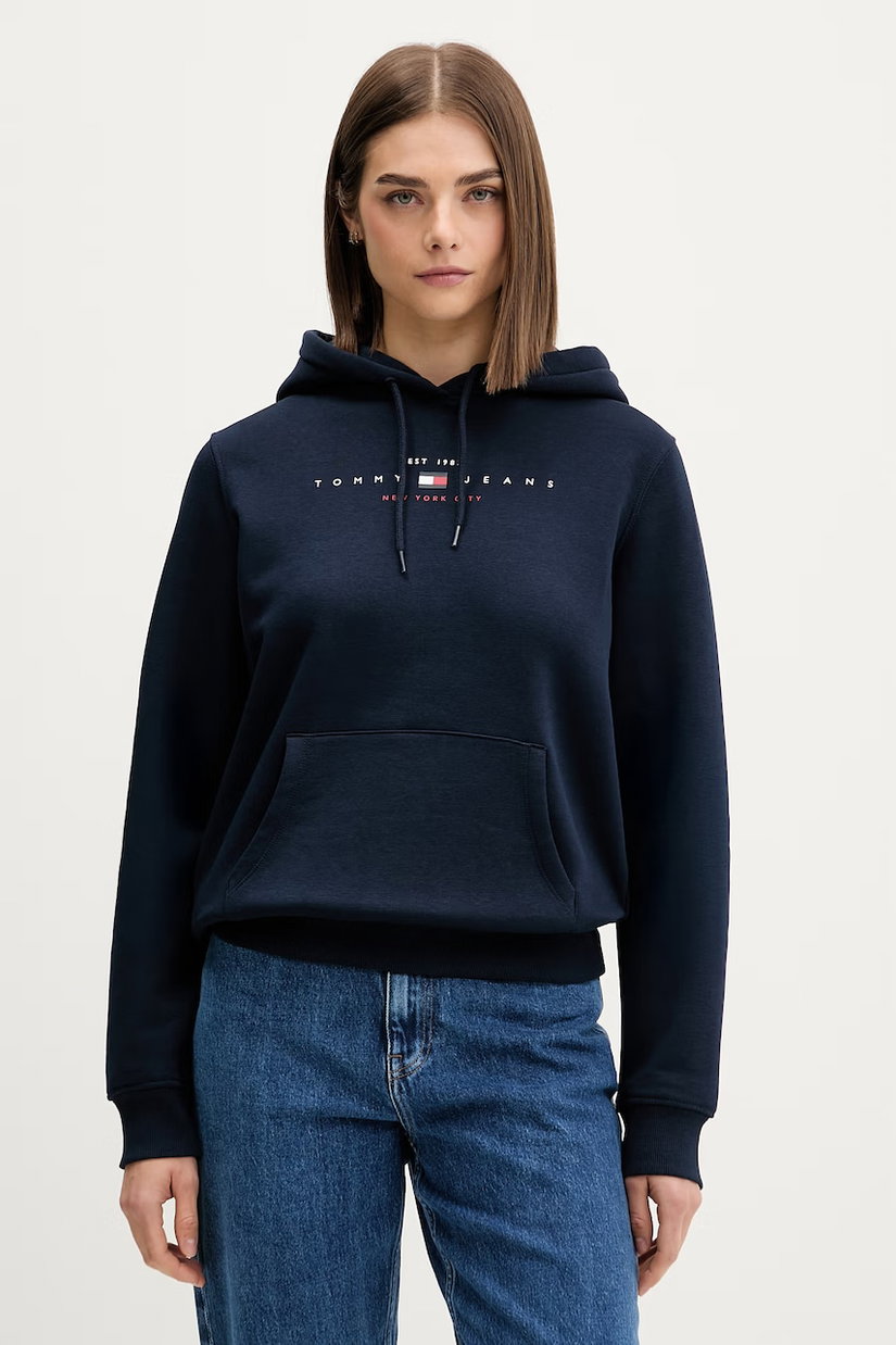 Tommy Jeans hanorac cu glugă pentru femei cu bumbac
