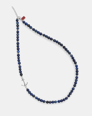 HUGO lănțișor pentru bărbați lapis lazuli E-BEADS5-NEC