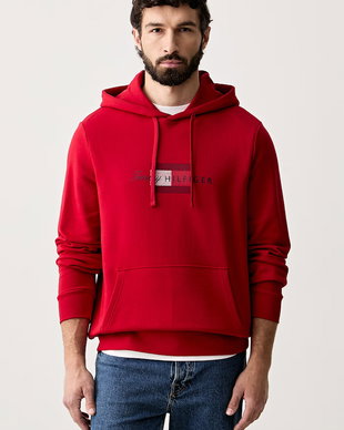 Tommy Hilfiger hanorac cu glugă pentru bărbați din bumbac