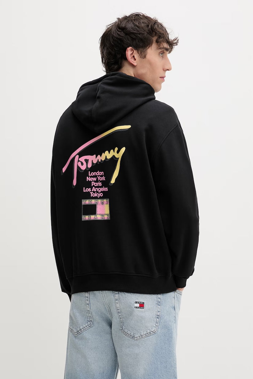 Tommy Jeans hanorac cu glugă pentru bărbați din bumbac