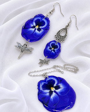 Set bijuterii Panseluțe rășină 01873