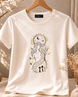 Tricou Vis Celest Pictat Manual Unicat