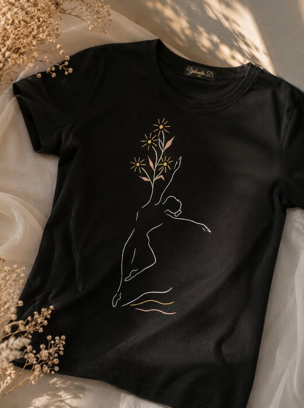 Tricou Dansul Eteric al Naturii Pictat Manual Unicat