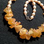Colier argint cuart aura titan brut perle naturale de cultura boho chic trendy