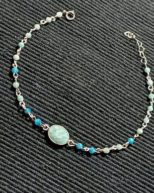 Bratara argint amazonit apatit conector amazonit argint lant argint minimalista boho chic trendy