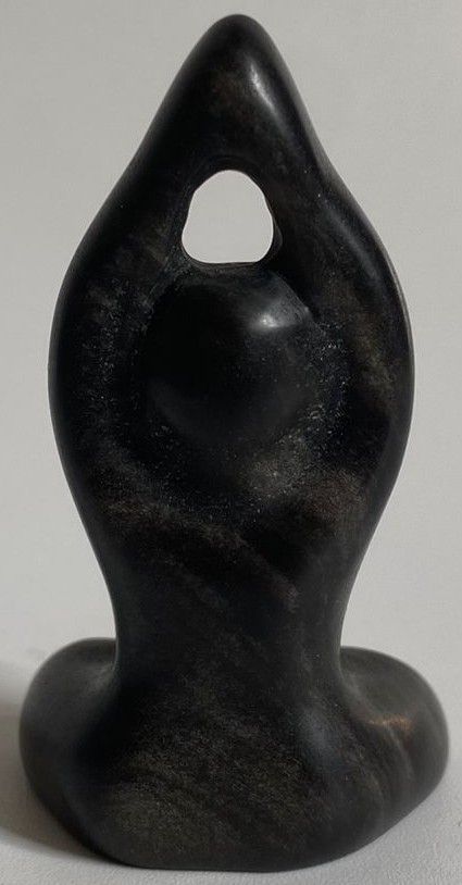 Obsidian Argintiu - Sculptura Yoga piatra semipretioasa