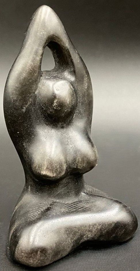Obsidian Argintiu - Sculptura Yoga piatra semipretioasa