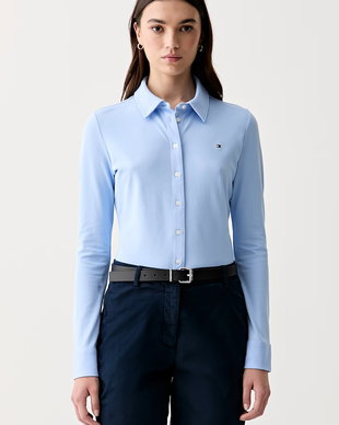 Tommy Hilfiger cămașă pentru femei din bumbac cu elastan