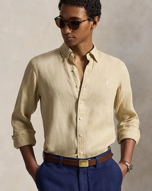 Polo Ralph Lauren cămașă pentru bărbați din in Long Sleeve Sport Shirt