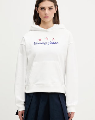 Tommy Jeans hanorac cu glugă pentru femei, din bumbac