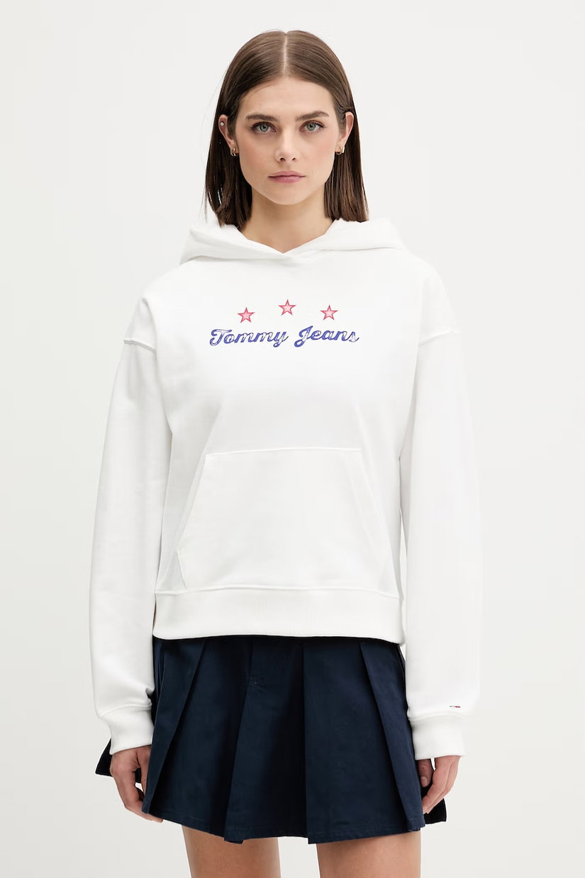 Tommy Jeans hanorac cu glugă pentru femei, din bumbac