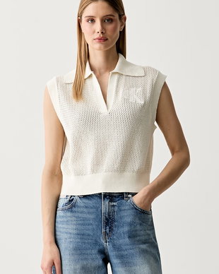 Calvin Klein Jeans vestă pentru femei, din bumbac