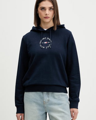 Tommy Jeans hanorac cu glugă pentru femei, cu bumbac