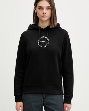 Tommy Jeans hanorac cu glugă pentru femei, cu bumbac