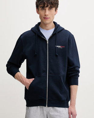 Tommy Jeans hanorac cu fermoar și glugă pentru bărbați, cu bumbac