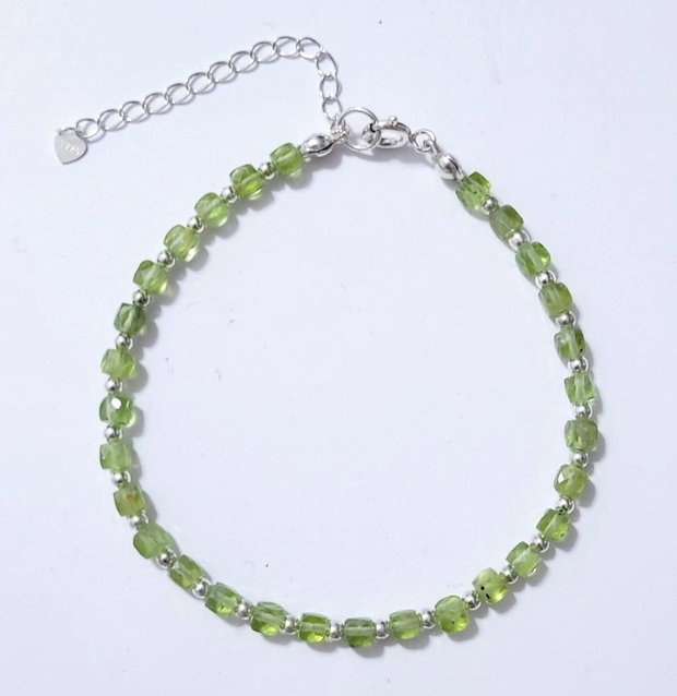 Bratara argint 925 cu peridot si hematit