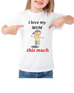 Tricou copii personalizat ,, i love my mom "