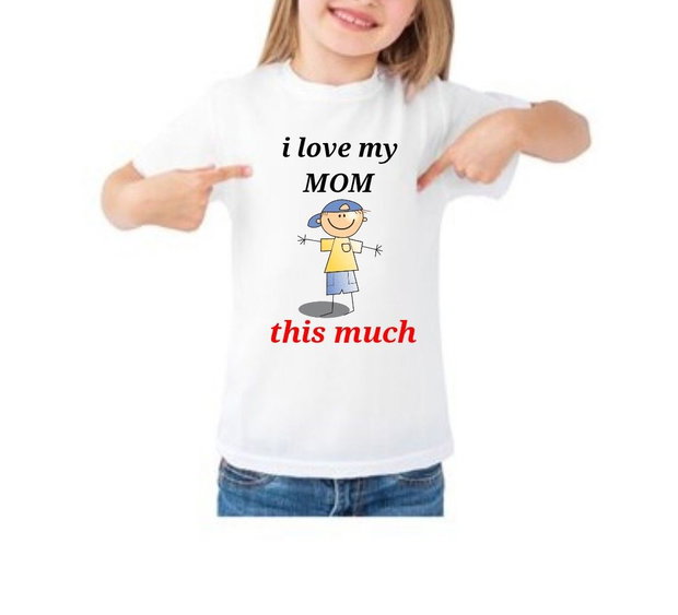 Tricou copii personalizat ,, i love my mom "