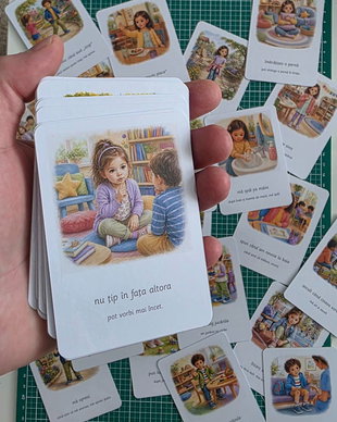 Set 36 cartonașe Montessori pentru gestionarea emoțiilor (plastifiate + magnetice)