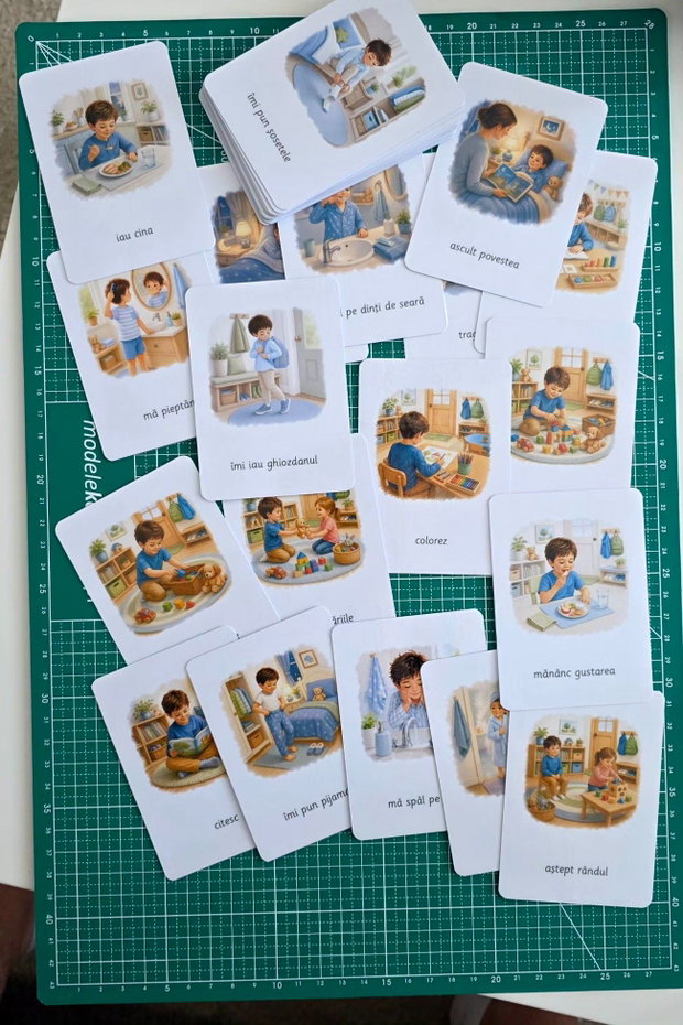 Set 36 Cartonașe Rutine Zilnice Montessori (Magnetice & Plastifiate)