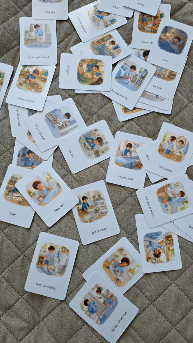 Set 36 Cartonașe Rutine Zilnice Montessori (Magnetice & Plastifiate)