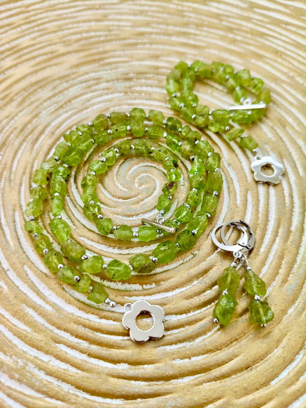 Set peridot natural brut