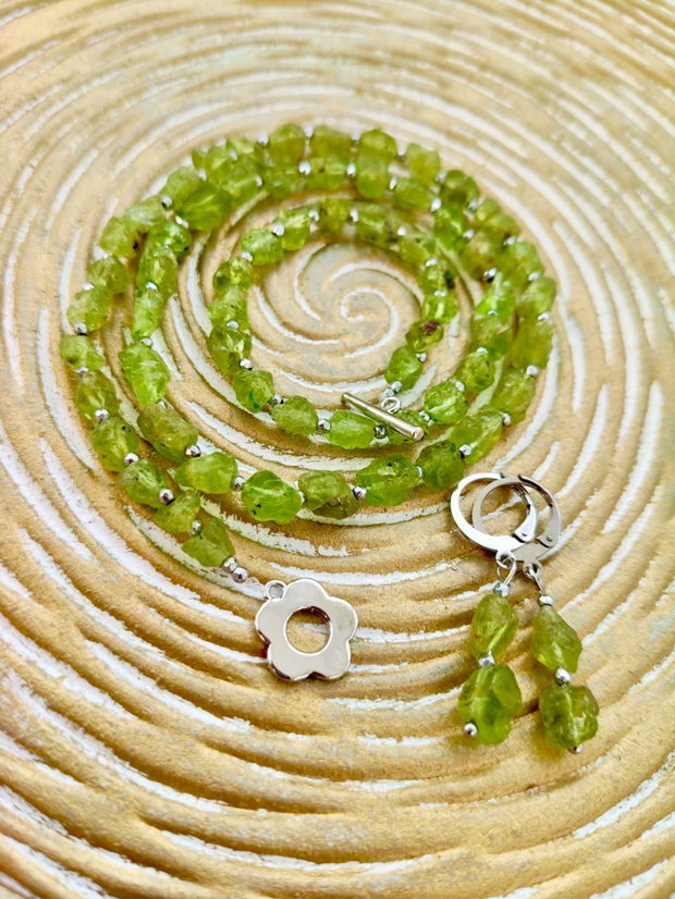 Set peridot natural brut