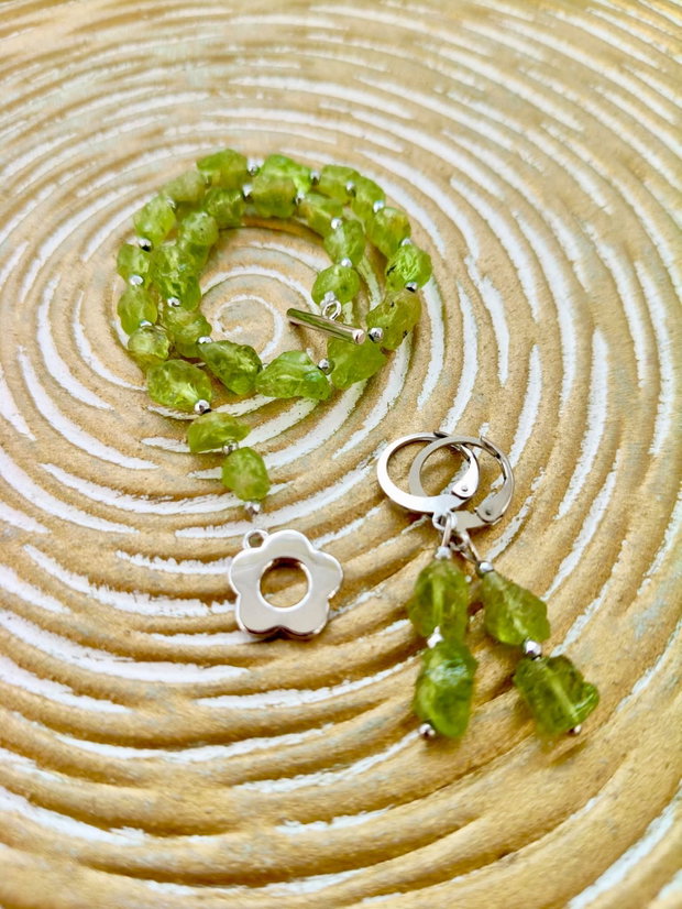 Set peridot natural brut