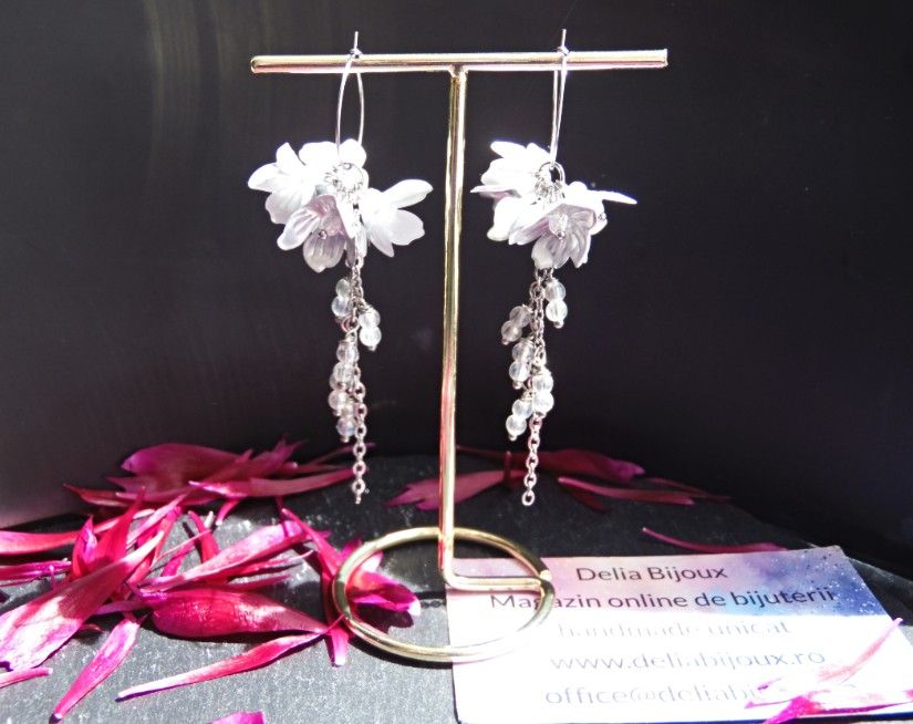 Cercei lungi, ușori și spectaculoși, creați pentru iubitoarele de accesorii delicate cu personalitate (cod1440)