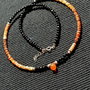 Colier argint opal de foc mexican opal de foc etiopian picatura gravata spinel gradient degrade contrastant minimalist boho chic trendy