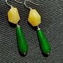 Cercei argint opal galben jad verde picatura boho chic trendy