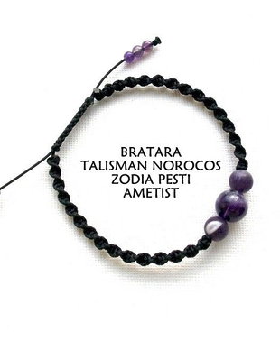 Bratara Zodia PESTI*Talisman Norocos*Ametist