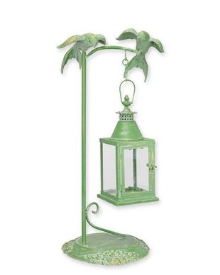 Felinar decorativ verde cu picior