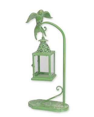 Felinar decorativ verde cu picior