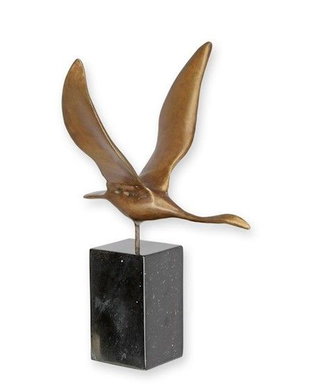 Lebada in zbor-statueta din bronz cu soclu din marmura