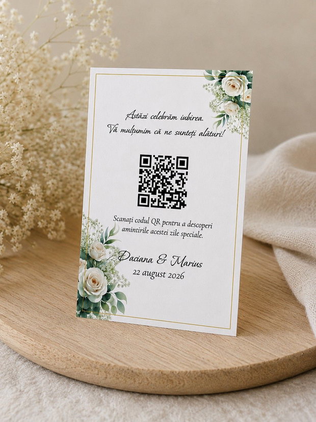 Etichetă QR pentru albumul foto al nunții