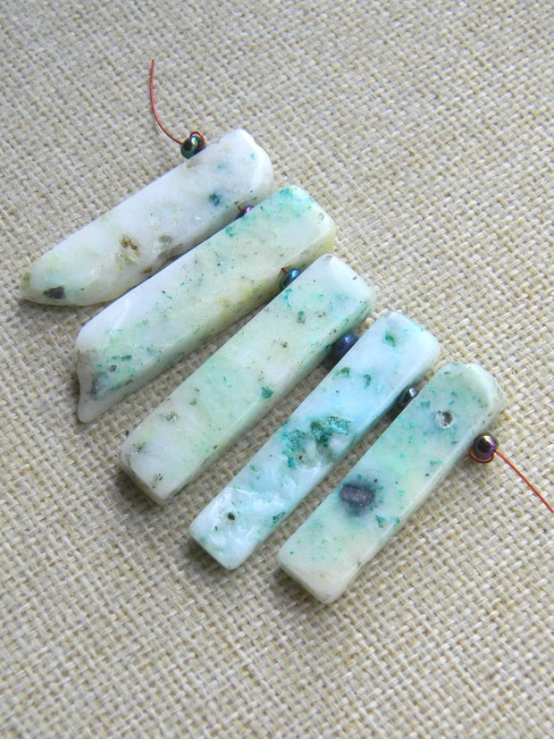 Set margele jasp kiwi (M12)