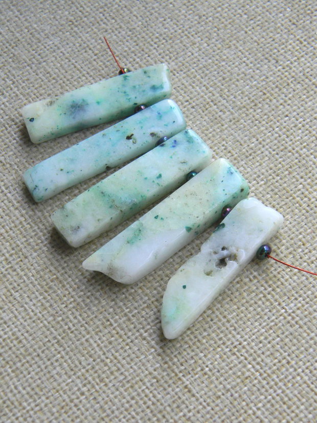 Set margele jasp kiwi (M12)