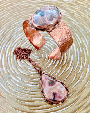 Set vintage rodicrozit & cupru