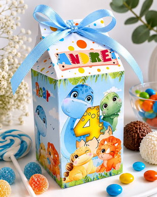 Cutii personalizate cu dinozauri pentru aniversări de copii
