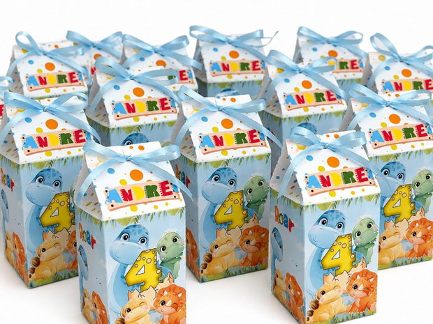 Cutii personalizate cu dinozauri pentru aniversări de copii