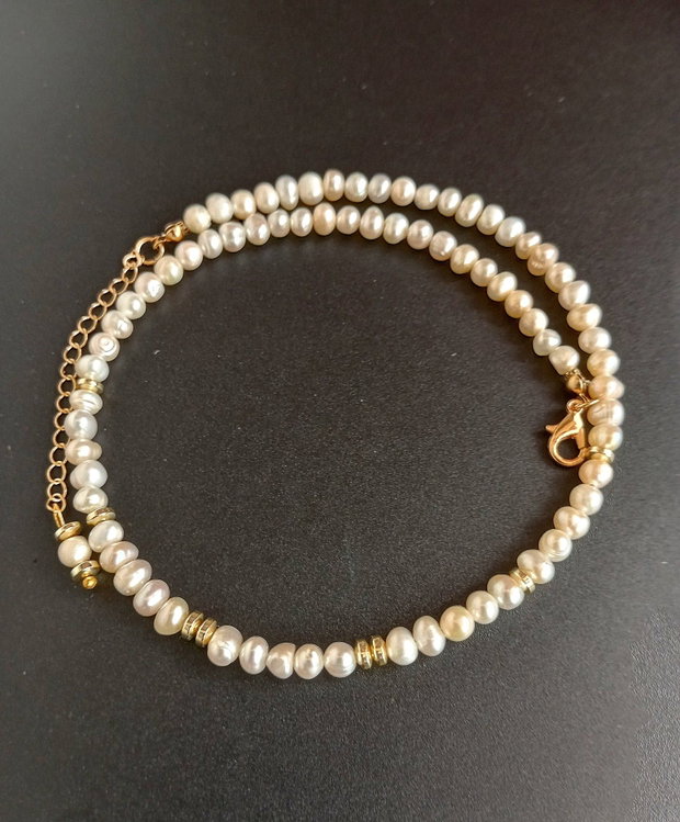 colier perle naturale de cultura albe