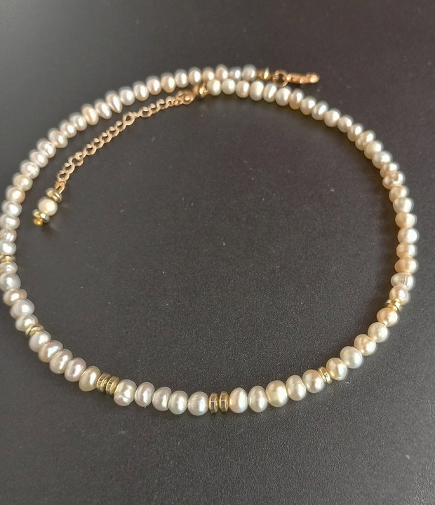 colier perle naturale de cultura albe