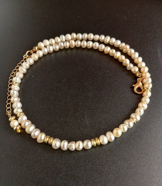 colier perle naturale de cultura albe
