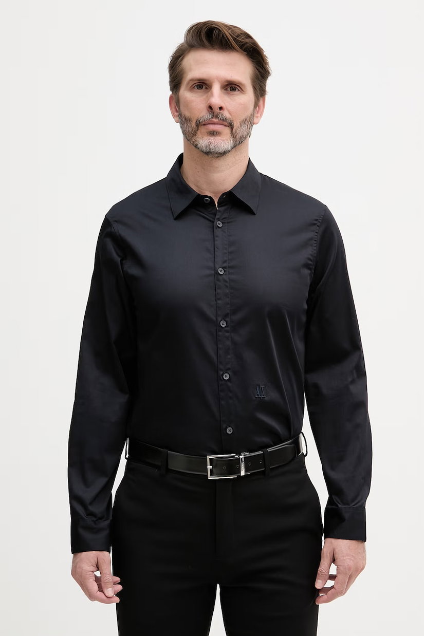 Armani Exchange cămașă pentru bărbați din bumbac cu elastan