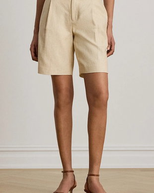 Lauren Ralph Lauren pantaloni scurți pentru femei, din in